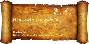 Miskovity Abbás névjegykártya